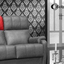 Muebles Ángel Fernández sofá gris con rojo